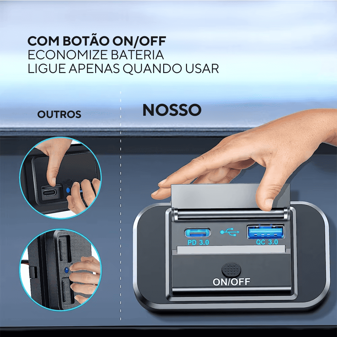 TOMADA USB + USB-C >>>CARREGAMENTO RÁPIDO<<< PARA AUTOCARAVANA 12V